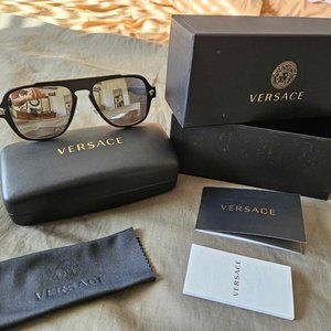 NEW VERSACE VE2199 1000/6G UNISEX SUNGLASSES VERSACE MOD 2199 EYEWEAR MOD 2199